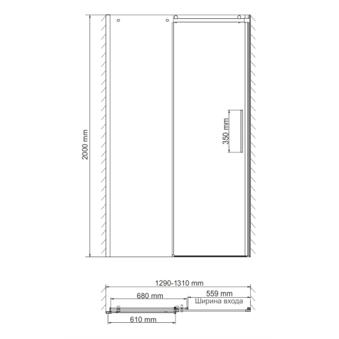 Dinkel 58R30/Alme 15R30 Душевая дверь - картинка 4