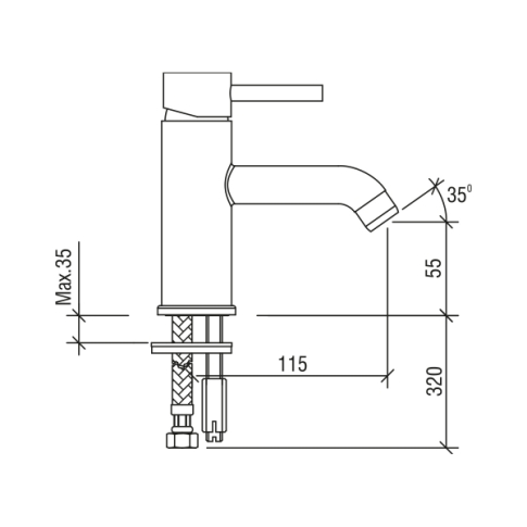 Смеситель для умывальника MINILIADA N2011702LPT - картинка 3