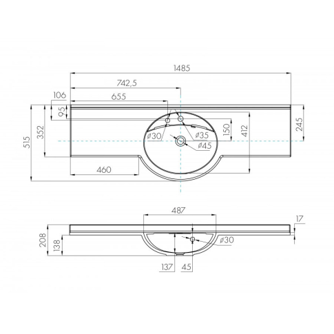 Умывальник Отель 5/150 см с навесами и диспенсором																										 - картинка 3