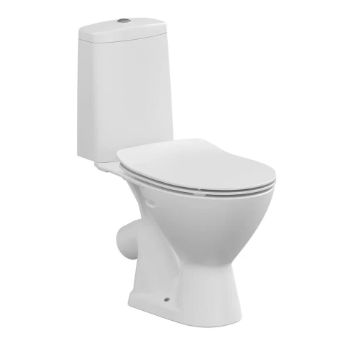 Унитаз-компакт FLAVIS 031 3/6л. (косой вып, дюр. сид. slim, lifting, easy-off, ниж. под.) белый, 1с, 64288 - картинка 1