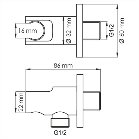 Подключение для шланга A083 черный Soft-touch - картинка 3