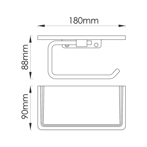 K-1625 Держатель туалетной бумаги с полочкой для телефона - картинка 3