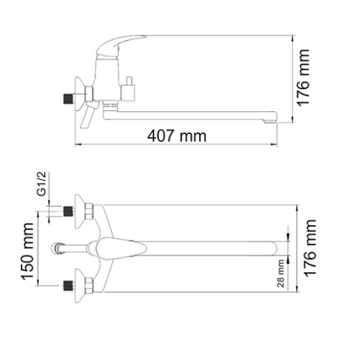 Isen 2602L Смеситель для ванны с длинным изливом - картинка 4
