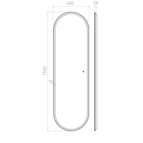 Зеркало Modus 45х150 овальное с LED подсветкой без подогрева - картинка 5
