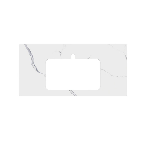 Столешница керамогранитная Монте Тиберио 100 см для встраиваемых сверху раковин Plaza, белый - картинка 4