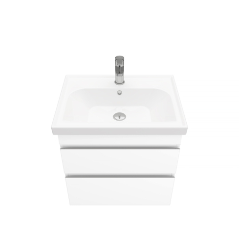 Тумба подвесная SARGAS 60 под умыв-к Cerastyle Frame 60, УЛЬТРА белый глянец, LS-WCAB-60-101 - картинка 1