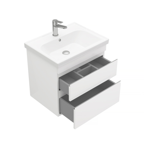 Тумба подвесная SARGAS 60 под умыв-к Cerastyle Frame 60, УЛЬТРА белый глянец, LS-WCAB-60-101 - картинка 5