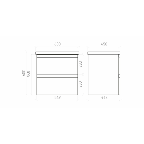 Тумба подвесная SARGAS 60 под умыв-к Cerastyle Frame 60, УЛЬТРА белый глянец, LS-WCAB-60-101 - картинка 6