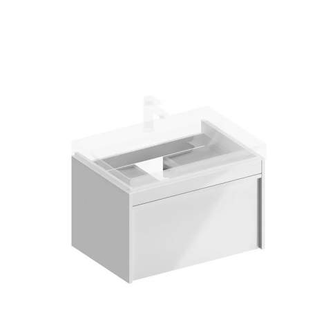 Тумба подвесная Modula 70 см, цвет белый глянцевый - картинка 1