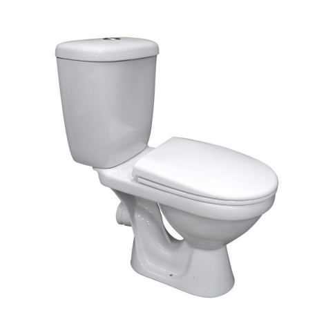 Унитаз-компакт Баланс комфорт (горизонт. вып., ниж.под., антивсплеск, двухреж. арм. 3/6 л, п/пропил.сид. с микролифтом) белый, 1с 1P2179S0000BF - картинка 1