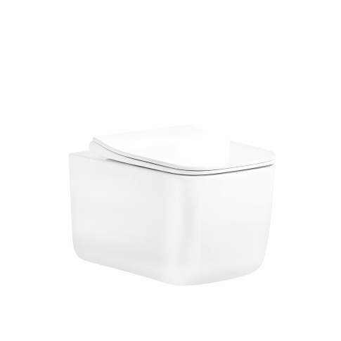 Унитаз подвесной TACITO Aria Tornado безободковый с тонкой крышкой duroplast, soft-close, быстросъемная, белый, CT12033 - картинка 1