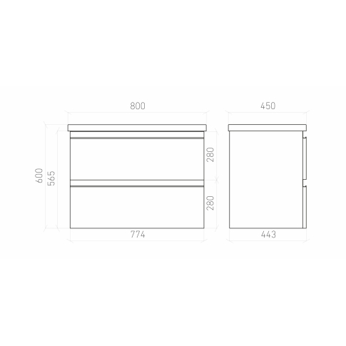 Тумба подвесная ELECTRA 80 со столешницей, УЛЬТРА белый глянец/цинк Нирвана, LE-WCABtop-80-101-513 - картинка 5