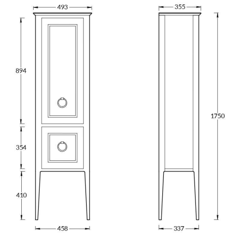 Пенал напольный Plaza Classic NEO 175, белый матовый - картинка 3