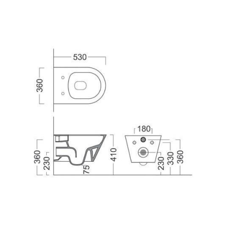 Унитаз PLAZA Modern NEW подвесной, безободковый с крепежом PLMR.wc.02 - картинка 3