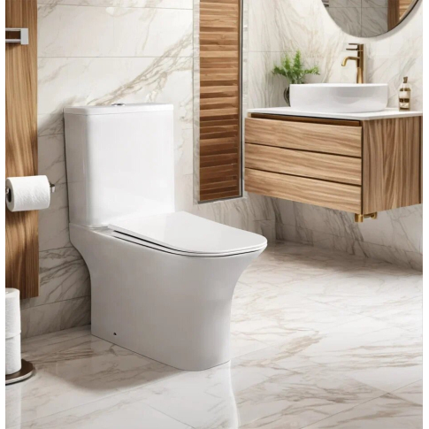 Унитаз напольный VETTORE безободковый с тонкой крышкой duroplast, soft-close, быстросъемная, белый, CT7192 - картинка 3
