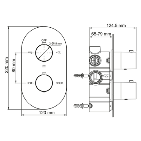 Berkel 4844 Thermo Термостатический смеситель для ванны и душа - картинка 4