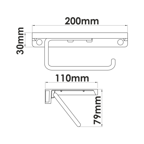 K-1725 Держатель туалетной бумаги с полочкой для телефона - картинка 3