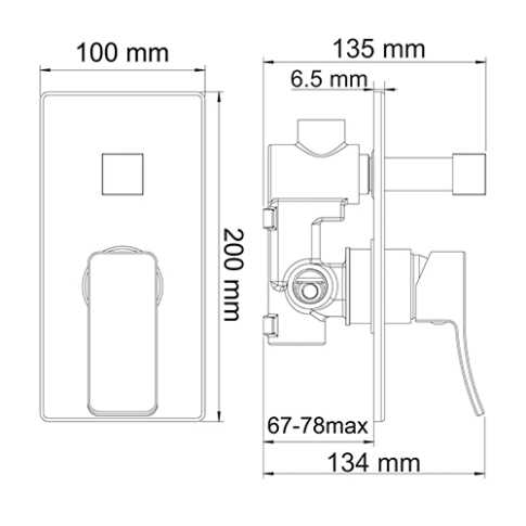 Exter 1641 Смеситель для ванны и душа - картинка 5