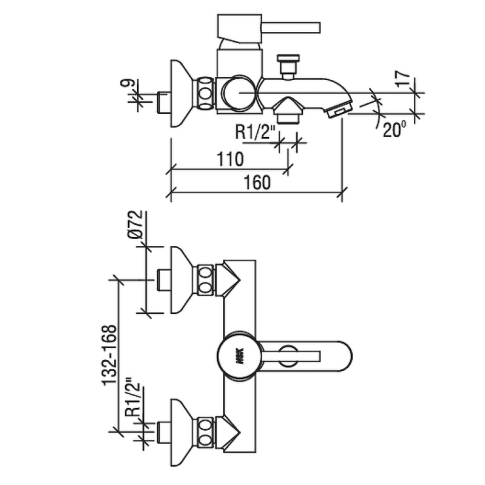 Смеситель для ванны/душа MINILIADA N2039602LPT - картинка 8