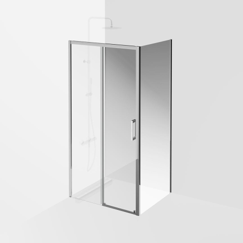 Душевая дверь VETRO, раздвижная, 100х195, хром - картинка 5