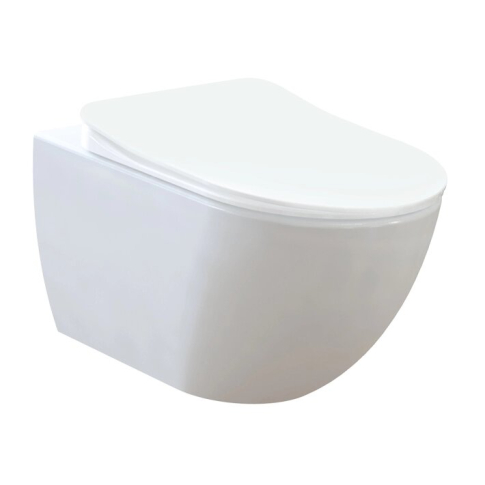 Комплект: унитаз подвес. Free безобод. FE322-11CB00E-0000 с сиденьем (Duroplast, soft-close), DUCK, белый, KC0903.02.0000E - картинка 1