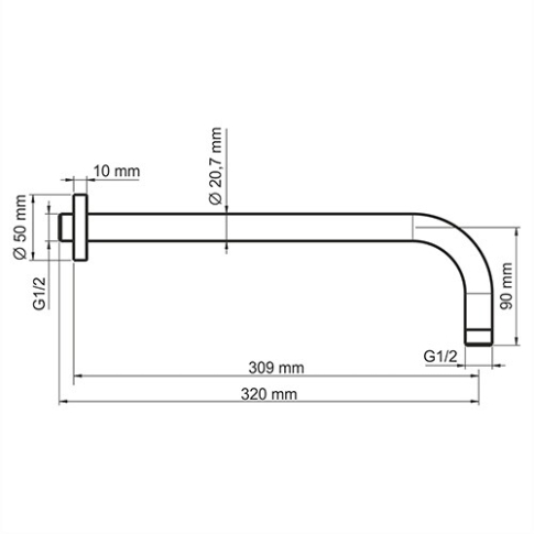 Душевой кронштейн A079 черный Soft-touch - картинка 3