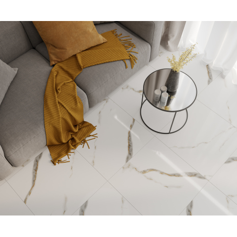 Golden White Statuario 60х60 керамогранит полированный - картинка 7