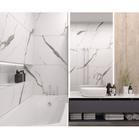 Golden White Statuario 60х60 керамогранит полированный - картинка 5