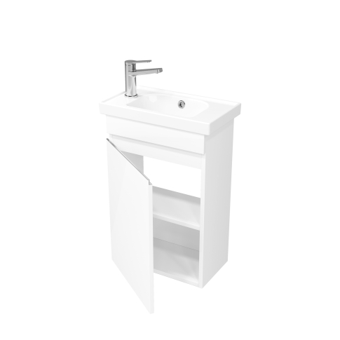 Тумба подвесная SARGAS mini 50 L под умыв-к Frame 50, левый, УЛЬТРА белый глянец, LS-WCAB-50-101L - картинка 2