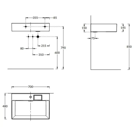 Умывальник Logica 70 см - картинка 8