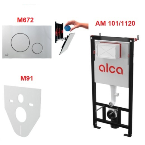 Сет 4 в 1 скрытая система инсталляций AM101/1120+ кнопка M672+M91 - картинка 1