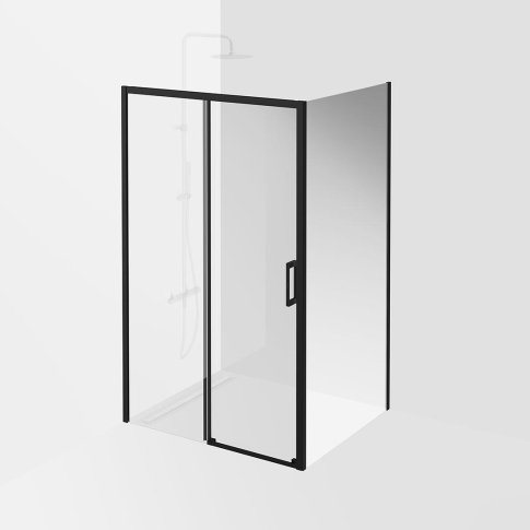 Душевая дверь VETRO, раздвижная, 120х195, матовый черный - картинка 5