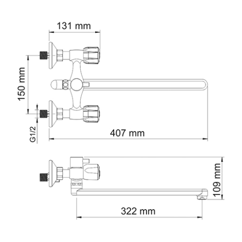 Amper 2902L Смеситель для ванны с длинным изливом - картинка 6