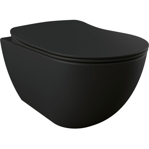 Сиденье с крышкой для унитаза Free (Duroplast, soft-close) черный																												 - картинка 3
