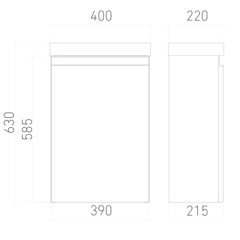 Тумба подвесная Optimum 40 R под умывальник Como/Moduo 40, белый глянец - картинка 6