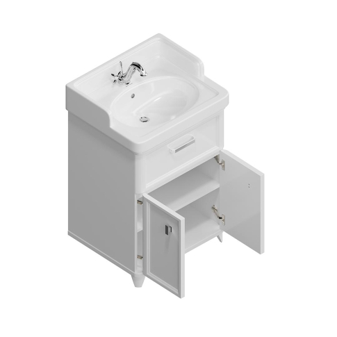 Тумба напольная POMPEI 60 с ящиком и дверцами, белая глянцевая  - картинка 5