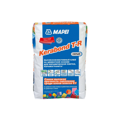 Клей для плитки Mapei Kerabond T-R серый C1T 25 кг - картинка 1