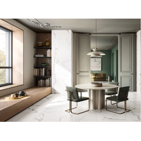 Стелларис Статуарио Уайт 80x160 керамический гранит люкс 610015000683 - картинка 2