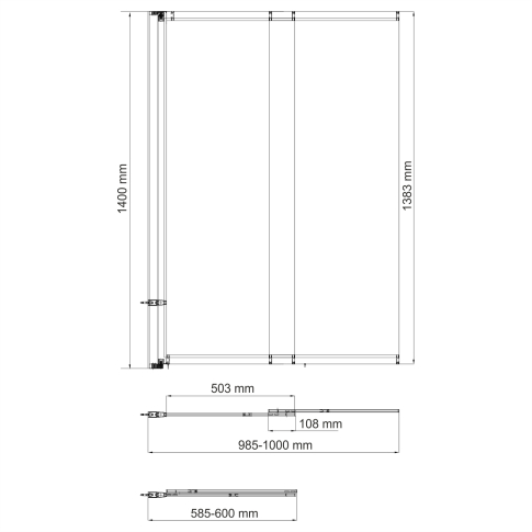 Tauber 64S02-100 Стеклянная шторка на ванну - картинка 4