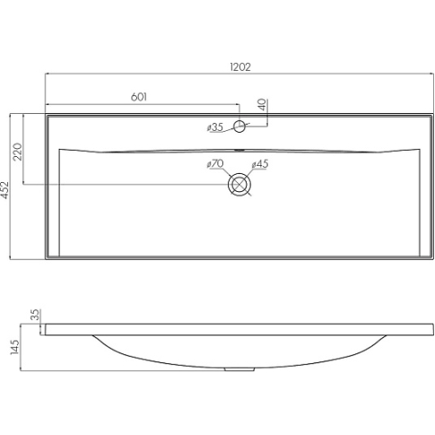 Умывальник Айрис 120  на тумбу  - картинка 3