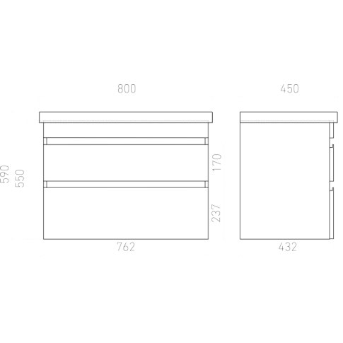 Тумба подвесная SARGAS 80 под умыв-к Cerastyle Frame 80, дуб Йорк, LS-WCAB-80-221 - картинка 5