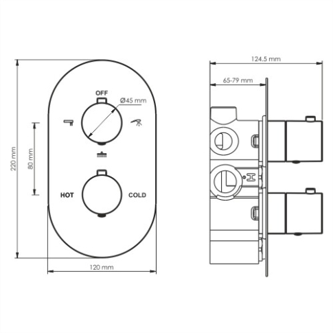 Elbe 7444 Thermo Термостатический смеситель для ванны и душа - картинка 4