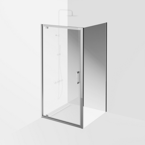Душевая боковая панель VETRO 100х195, покрытие Easy clean, хром - картинка 3