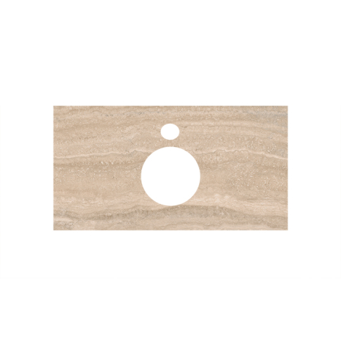 Столешница керамогранитная Plaza 80 Риальто под накладной умывальник, песочный - картинка 1