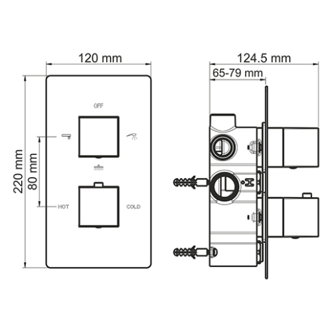 Alme 1544 Thermo Термостатический смеситель для ванны и душа - картинка 4