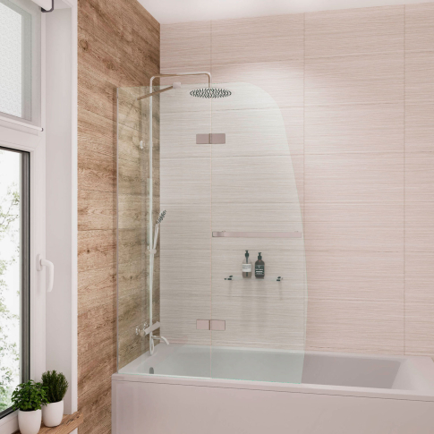 Шторка для ванны GR-102/1, стекло прозрачное Easy Clean - картинка 1