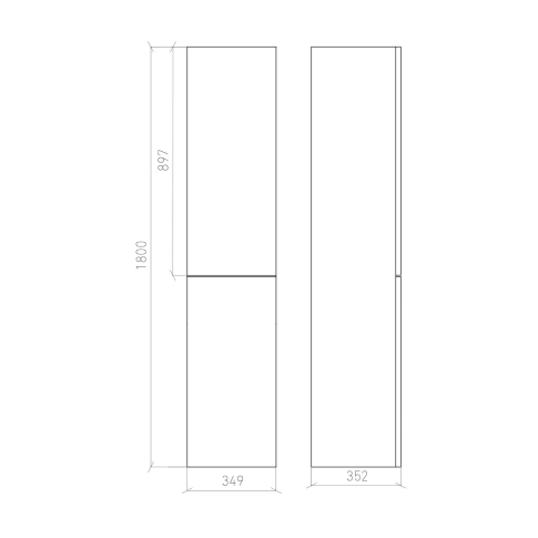 Пенал подвесной NORMA 35 Uni, белый шелк матовый, LNO-TCAB-35-411 - картинка 8
