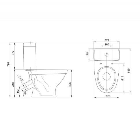 Унитаз-компакт Форвард (косой вып., ниж.под., антивсплеск, однореж. арм. 6 л, п/пропил.сид) белый, 1с 1P2052S0000BF - картинка 3