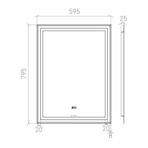 Зеркало Focus 60x80 в раме с LED подсветкой - картинка 5
