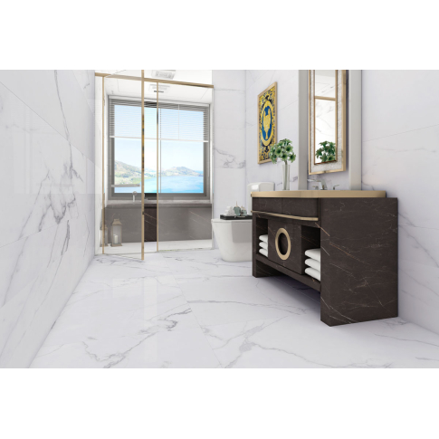 Statuario Cloud 80х80 керамогранит сатинированный - картинка 2